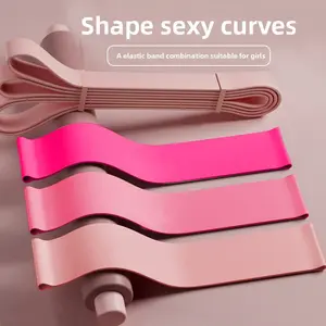 Yoga fitness exercises for legs and back, resistance rings for stretching, gluteal lifts, resistance bands, thick dance elastic bands