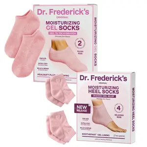 Foot Reset Duo - Relaxing Rose - Full Foot Gel Socks + Fuzzy Moisturizing Heel Socks - Cracked, Dry Foot Care