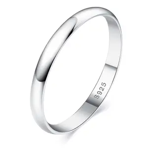 Fansilver Rings for Women Men Plain Stackable Thumb Rings Tarnish Resistant Statement Wedding Band Ring Comfort Fit Size 6 to 10, 1mm 2mm 3mm 4mm 5mm 6mm Daily wedding jewellery
