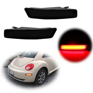 2pcs For 2006 2007 2008 2009 2010 VW Volkswagen Beetle Smoke Lens Red LED Rear Side Marker Signal lamps Lights, Replace OEM #: 1C0-945-072-K, 1C0-945-071-K