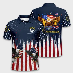 USA 250th Anniversary Polo Shirt, Patriotic American Flag Eagle Golf Shirt, Patriotic Military Hawaiian Shirt, US 250 Years,We The People Polo,Independence Day, Patriotic USA Flag