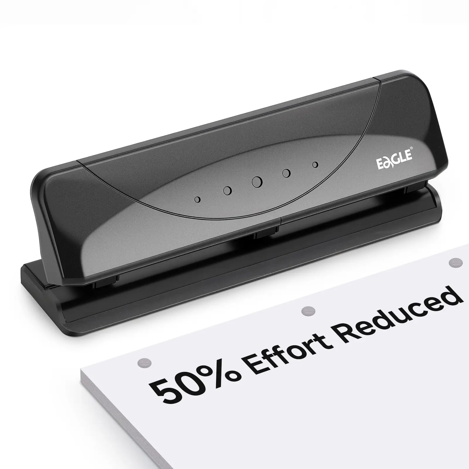 3 Hole Puncher, Paper Punching Tool, Manual Handheld Puncher with Recycling Tray, Perfect for School and Office Use