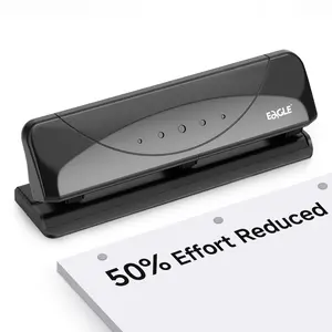 3 Hole Puncher, Paper Punching Tool, Manual Handheld Puncher with Recycling Tray, Perfect for School and Office Use