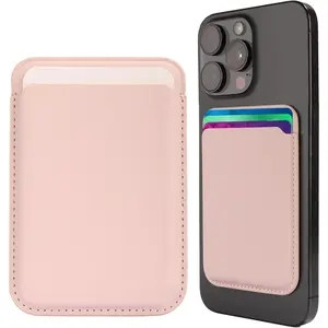 Phone Cases for Leather Magnetic Card Holder Wallet for Travel, Work with 17 16 15 14 13 12 Pro Max Plus  Or Shopping - Slim & Minimalist Magnetic Wallet with Strong Hold & Scratch-Resistant Design- Magnet Card Holder Keeps Cards Safe & Easy to Access