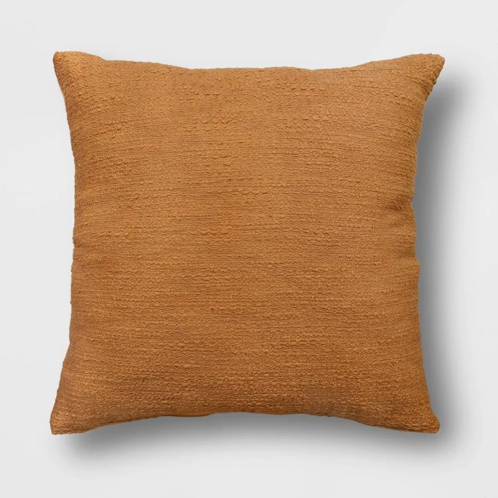 Square Cotton Boucle Reversible Throw Pillow with Linen - Threshold Square Cotton Boucle Reversible Throw Pillow with Linen - Threshold