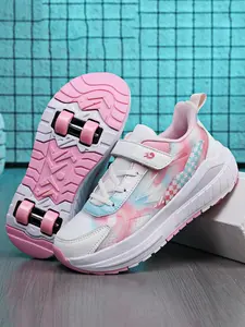 Children's sports shoe, Trendy Trainers, Fashionable Skate Shoes, with wheels for sliding, similar to ice skates, detachable wheels, dual-purpose, mesh upper, suitable for boys and girls