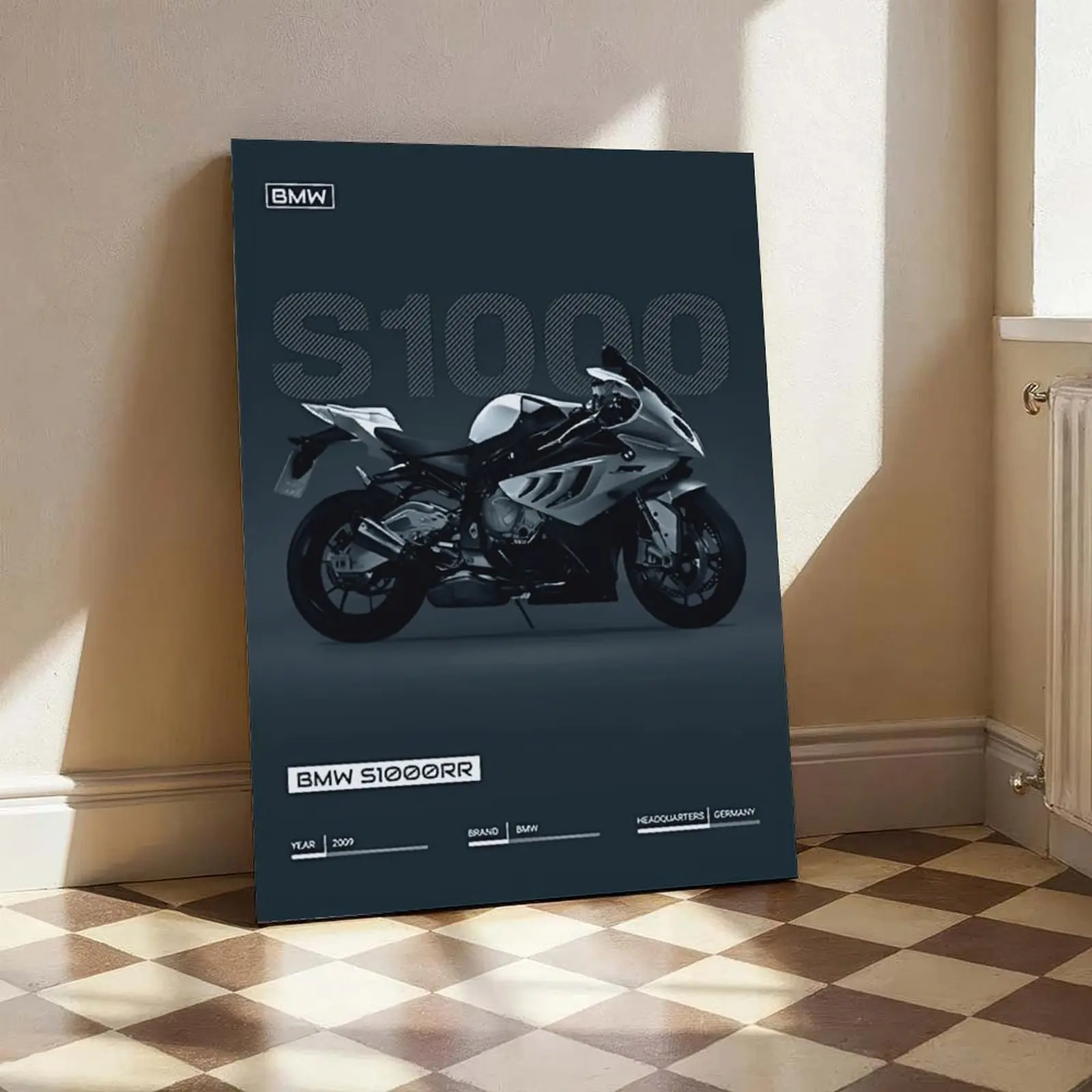 Classic Minimalist Artistic Wall Print - Print Design Home Decor Decoration, Ideal Gift for Motorcycle Culture Enthusiasts, Perfect for Bedrooms