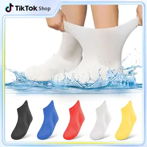 Reusable Latex Rain Shoes  Neoprene Rubber Waterproof Covers for Rainy Days Protect Shoes from Pollution 11 4 Inch Length Stay Dry in Style