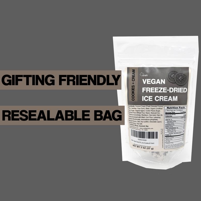 Vegan Freeze-Dried Ice Cream Dairy-Free Freeze Dried Ice Cream, Vegan Candy, Christmas Stocking Stuffers, 2 Ounce