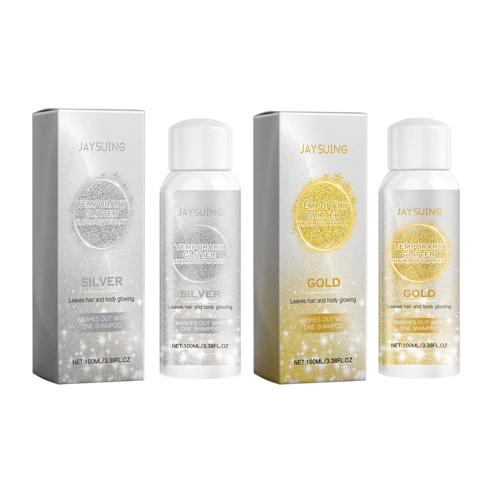 Gold Silver Glitter Highlighter Spray - Long-Lasting Shine, Natural 3D Effect, Body Highlighting Makeup Product