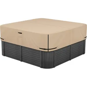 VEVOR Outdoor Hot Tub Cover, 93x 93x 20 Inch Weatherproof and Waterproof Hot Tub Cover Protector, 600D Heavy Duty Oxford Fabric and 950N Tearing Strength, Square Spa Covers for Hottub, BlackVEVOR Super Brand Day