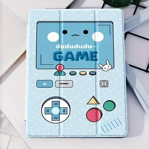 Blue gaming case with adjustable stand and pen slot, foldable non-slip TPU protective case, suitable for Samsung, iPad mini, iPad Air, iPad Pro/iPad 10th and 11th generation iPads.