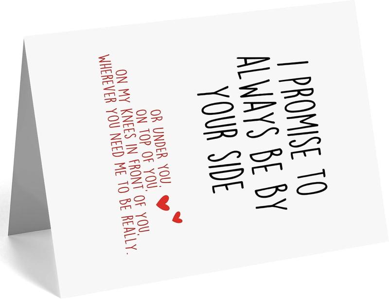 Huameigf Funny Valentines Day Card with Envelope Naughty Anniversary Birthday Card for Boyfriend Husband Fiance Girlfriend Wife Fiancee I Promise to Always Be by Your Side 8 x 5.3inches Red Envelope