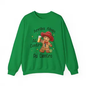 Funny Christmas Sweatshirt, Mexican Gingerbread Man Holiday Jumper, Unisex Crewneck Pullover, Winter Xmas Top, Gift for Him Her, Cozy