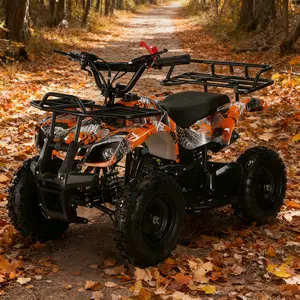 Orange 49CC 2-Stroke Off-Road Mini ATV Quad Model Bike – Realistic Four-Wheel Terrain Toy Replica with Suspension & Detailing for Outdoor Display or Collection