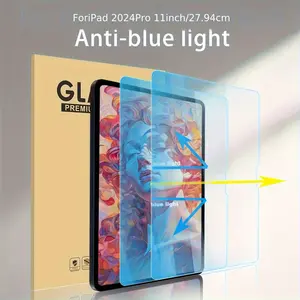 2-pack blue light protective screen protector made of tempered glass for iPad Pro/Air 11th, iPad 5/6/7/8/9, iPad 10/11, iPad Pro 12.9/13 and Air 13 inch - reduces glare, anti-fingerprint, 9H hardness, relieves eye fatigue, blocks >35% harmful blue light
