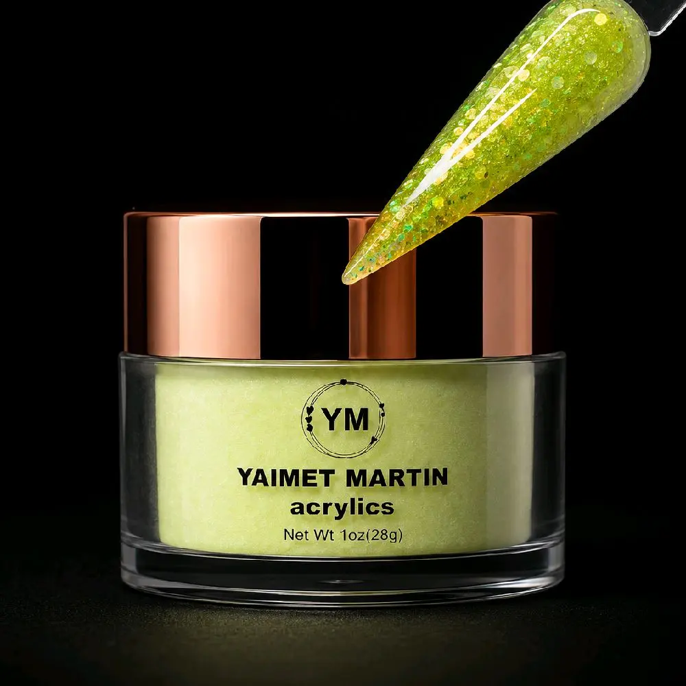 YM Glow Acrylic Powder – Neon Lime | Glow in the Dark | 1 oz (28g)
