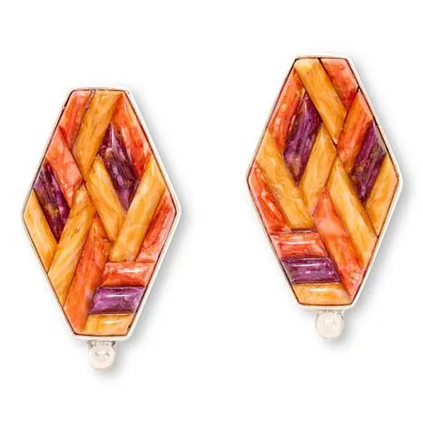 Mine Finds by Jay King Multicolor Composite Spiny Oyster Doublet Earrings