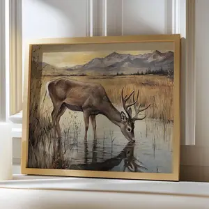 Hunting Nursery Art Poster – Deer Nursery Decor for Boy’s Room, Cabin Theme Wall Art, Rustic Hunting Decor, Teen Bedroom Art