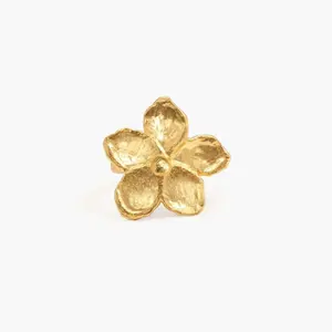 en route Gold Textured Floral Ring, Chic Jewelry with A Hammered Finish, Perfect for Set Styling and Pairing with Matching Earrings & Necklaces