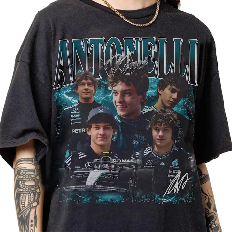 Limited Kimi Antonelli 90s Bootleg T-shirt, Kimi Antonelli Racing Graphic Tee, Formula One Sweatshirt Gifts For Man And Women