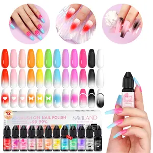 SAVILAND Airbrush Gel Nail Polish: Create Gradient Blush High Color Saturation Patterns Perfect Home Salon Cuticle Care Festival Gift tiktokshopspringglowup