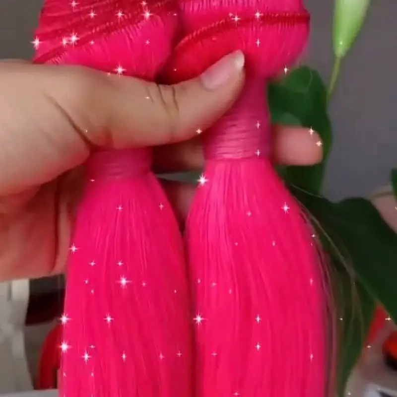100% Russian Human Hair Extensions/Neon Pink - Extensiones de Cabello Ruso 100% Humano/Rosa fucsia fosforescente