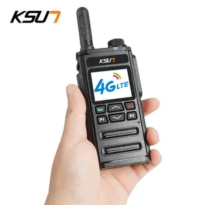 KSUN 4G Network Radio WiFi Walkie Talkie Long Range with Bluetooth-compatible Handheld LTE/PoC Two Way Radio for Android Push-to-Talk Intercom Mobile Radio with PTT Button, Digital Trunking Radio Support Hotspot, Type-C Charging, ZL35 Audio Sim