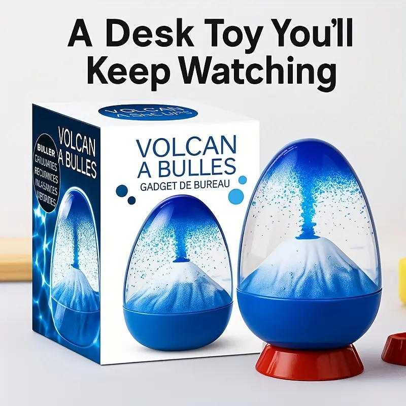 2pcs Plastic Interactive Eggshell Volcano Ornaments, Mini Eruption Sculptures, Stress Relief Desktop Decor for Home Office, Anniversary-Birthday Gift