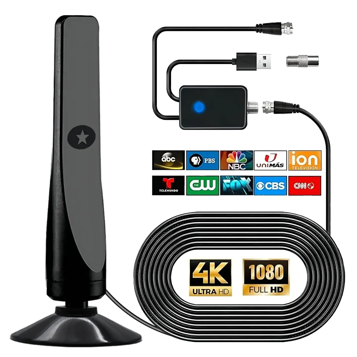 1080P 4K Ultra HD Digital Ground Wave TV Antenna, 5 Meter Cable USB Powered Indoor Signal Booster, HDTV Compatibility, Compatible with Smart, Old and Traditional Tvs, Accessories - TikTok Shop 1080P 4K Ultra HD Digital Ground Wave TV Antenna, 5 Meter Cable USB Powered Indoor Signal Booster, HDTV Compatibility, Compatible with Smart, Old and Traditional Tvs, Accessories - TikTok Shop