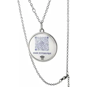 Tap to Follow NFC Necklace Custom QR Code Charm for Creators Smart Jewelry