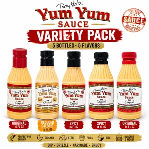 Terry Ho's Yum Yum Sauce Variety Pack – Original, Reduced Calorie & Spicy Flavors – 5 Bottles Assorted Pack Dip