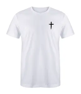 White Black Gold Silver Faith Christian Distressed Cross T-Shirt Unisex for Men Women Teen Cotton Blend Graphic Tee Jesus God Scripture Gift