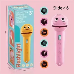 6 Slide Films Projection Torch Light Toy – Early Educational Cartoon Projector for Kids, Fun Cognitive Learning Flashlight with Multiple Patterns, Christmas & Thanksgiving Gift