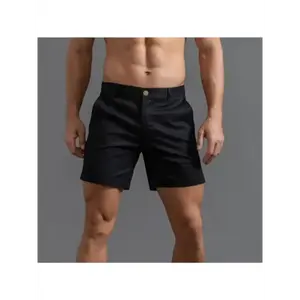 Men’s Classic Fit 6-Inch Khaki Cotton Shorts – Lightweight, Quick-Dry, Slim Fit with Elastic Waistband & Drawstring, Durable for Hiking, Climbing & Casual Wear