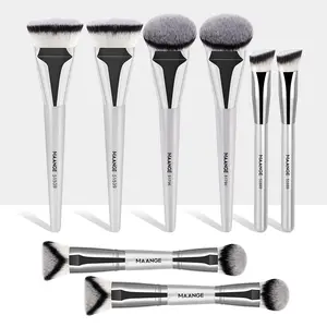 MAANGE Makeup Brush Set 8 PCS,Beginner-Friendly Face & Eye Brushes with Soft Bristles, All-in-One Powder, Kabuki & Blending Brush Kit, Easy-to-Use Professional Makeup Tools for Women