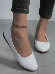 Women's Soft Leather Round Toe Flats, Comfortable Commute Shoes, & Options, Casual Daily Wear Footwear