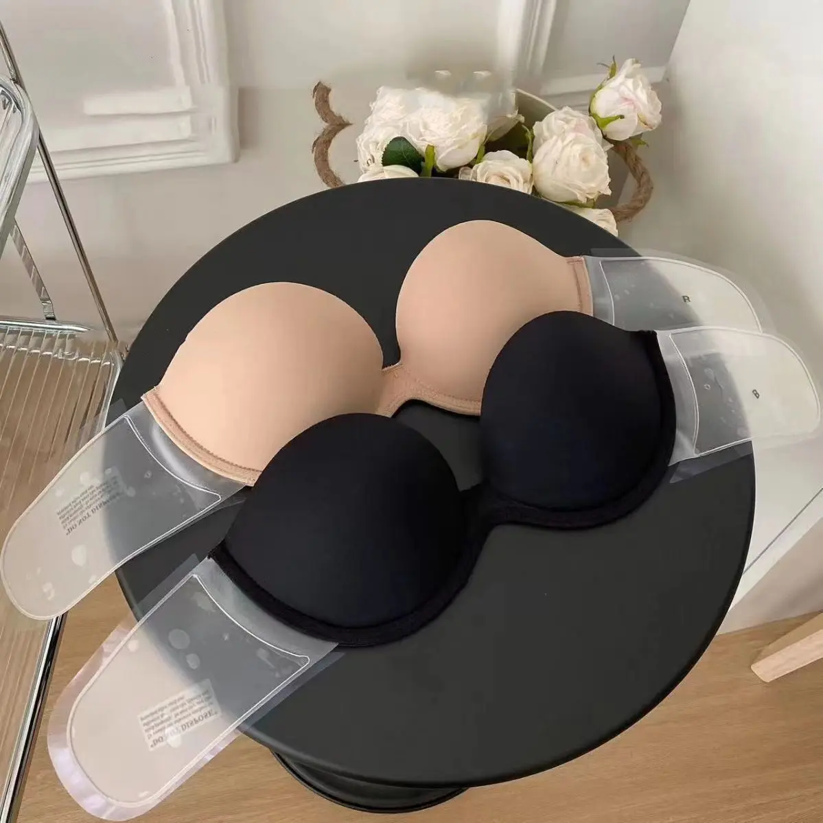 Women's Push-Up Bra with 3/4 Padded Cups, Wired Support in a Spandex and Cotton Fabric with Universal Sizing, Steel Rings, Thin Top Thick