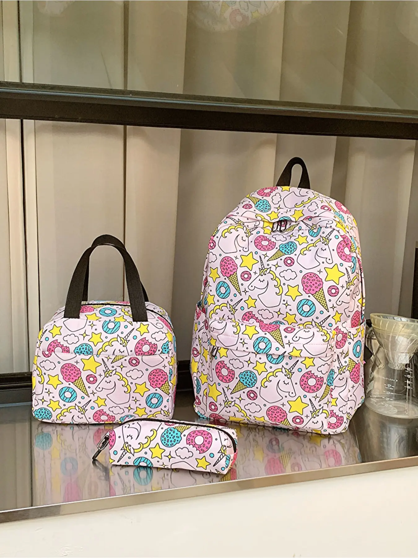 Pink Unicorn Backpack Set - Cute Backpack Resistant to Deformation Multi-Compartment Backpack for Organized Storage Adjustable Straps New Arrival School Backpack Bookbag Set for Elementary Students
