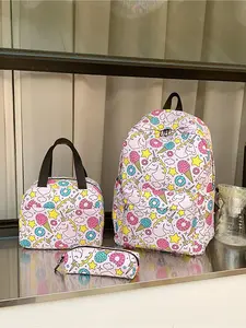 Pink Unicorn Backpack Set - Cute Backpack Resistant to Deformation Multi-Compartment Backpack for Organized Storage Adjustable Straps New Arrival School Backpack Set for Elementary Students