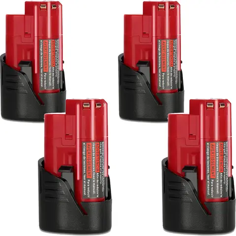KUNLUN 12V Lithium Power Tool Battery Compatible with Milwaukee 12V & 48-11-2401/2412/2411/2420/2440 Cordless Tools, Portable, 3Ah Capacity, 3Ah Packs Keep Jobs Moving, Short-Circuit Safe, 30 Days Money-Back Guarantee