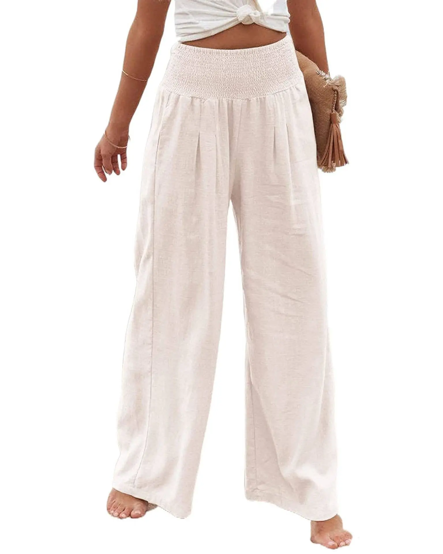 Mid Rise Cotton Linen Slacks Mid Rise Cotton Linen Slacks