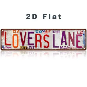 Vintage love-themed street sign wall decor, pink metal aluminum sign, a perfect gift for women/girls. Size: 16 x 4 inches. Ideal for room decoration.