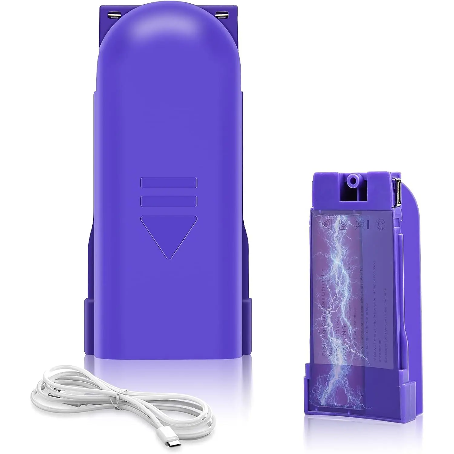 1 Pcs Rechargeable Battery Pack Replacement for Swiffer ®   PowerMop ™ , 500 Charge Cycles, 3.7V / 2.0Ah Lithium Ion Battery Contained in Removable Battery Holder (Type-C Port) with one USB Cable