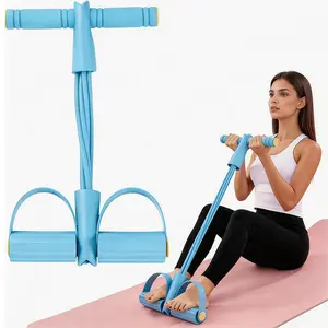 2026 Latest Multifunction Pedal Resistance Band, Upgraded 6-Tube Natural Rubber, Elastic Pull Rope Fitness, Full-Body Workout at Home Gym, Exercise Sit-up, Yoga, Abdominal Training