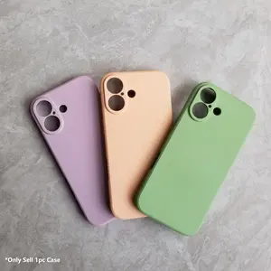 1 Piece, Phone Case for iPhone 17, Soft Silicone Material, Comfortable Fit, Sunset Pink, Grass Purple, Matcha Green, Three Color Options