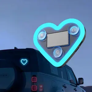 Car Solar Triangle Window Heart-shaped Light Emitting Heart-shaped Atmosphere Light Interior Wiring Free LED Atmosphere Light