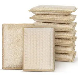 Bamboo Sponges for Dish Washing Reusable Dish Sponge Multi Use Kitchen Sponges Non-Scratch Reusable Cleaning Pads for Dishes, Pots and Pans, Pack of 5
