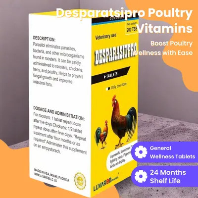 Natural Dewormer For Roosters - 200 Tablets For Internal & External Parasites