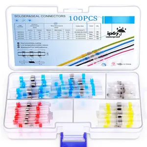 100 count Solder Seal Wire Connectors -  Self Heat Shrink  Terminals for Automotive, Marine, Boat, Trailer, and  - Insulated Electrical Wire Splice